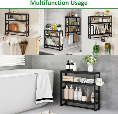 RRX Bathroom Shelf Storage Organizer, Shelf 3-Tier Adjustable Layer, - Image 6