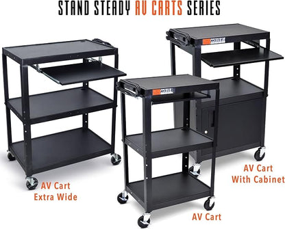 Stand Steady AV Cart with Locking Cabinet, Adjustable Height, UL Certified - Image 9
