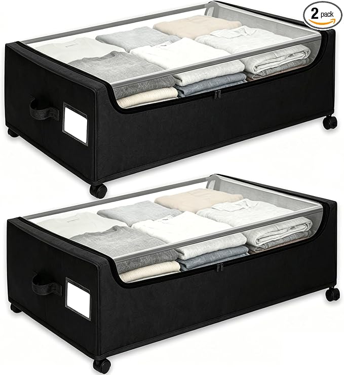 Under Bed Storage with Wheels, Underbed Storage Bins, XXXL 85L 11 inches by JALUNIVERSALTRI