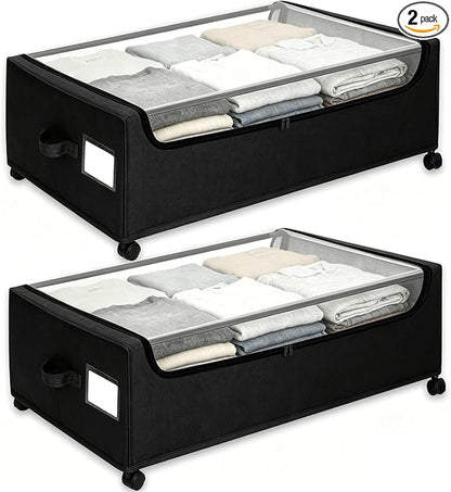 Under Bed Storage with Wheels, Underbed Storage Bins, XXXL 85L 11 inches by JALUNIVERSALTRI