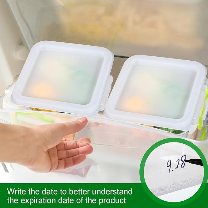 FoldTier 2 Pieces Square Food Storage Containers Polycarbonate Clear food - Image 5