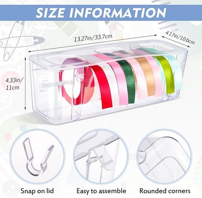 Ribbon Organizer Storage Clear Plastic Ribbon Holder - Image 2