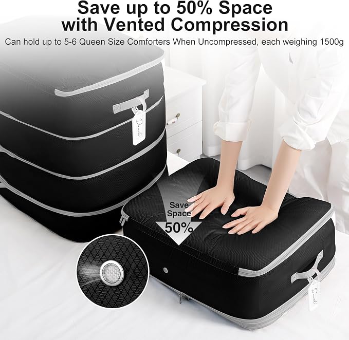 Comforter Storage Bag - 130L Large Capacity Blanket Storage Bags 4-Layer Ultra - Image 3