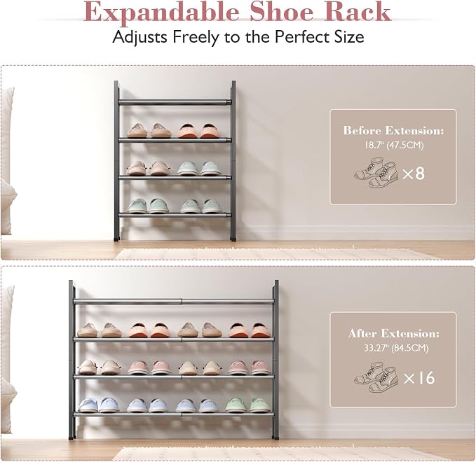 Bumusty 4-Tier Expandable Shoe Rack - Image 5