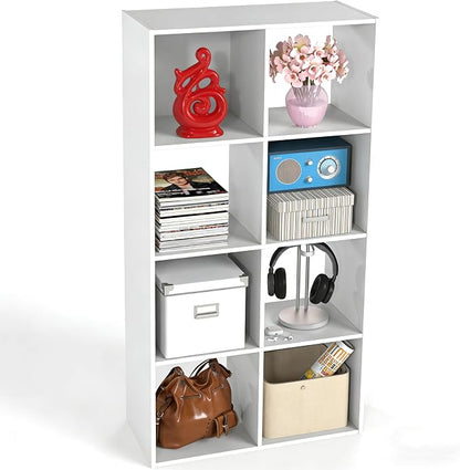 Simple Deluxe 8 Cube Storage Organizer, 4 Tier Stackable Bookshelf, Open Cube by SimpleDeluxe