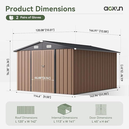 Aoxun 10 x 12FT Outdoor Storage Shed - Image 3