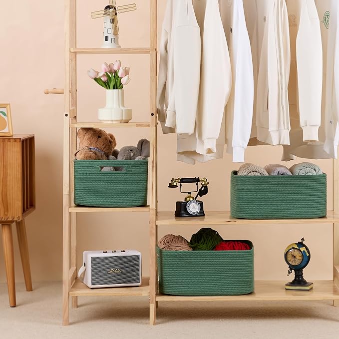 Large Storage Baskets for Organizing, Closet Shelf Baskets for Clothes Blanket - Image 3