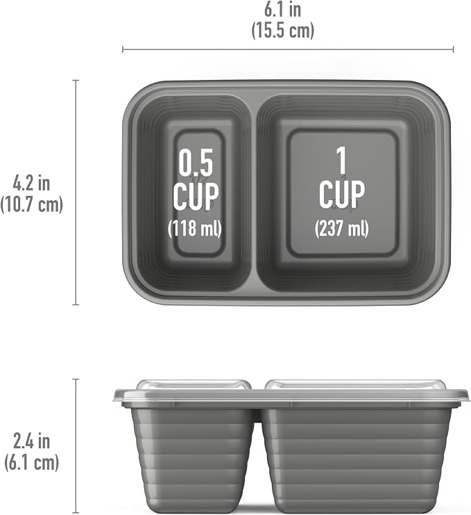 Bentgo Prep - 2-Compartment Snack Containers - Reusable, Microwaveable - Image 7