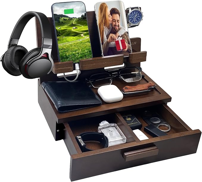 Gifts for Men Women Him Husband Son Boyfriend Birthday Nightstand Organizer by VEIYAILUGiftsForMen