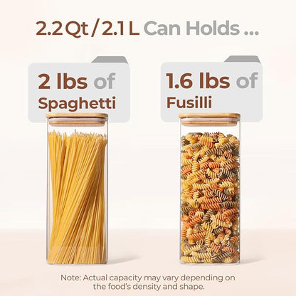 ComSaf 2.2 Qt Rectangle Glass Storage Containers - Image 3