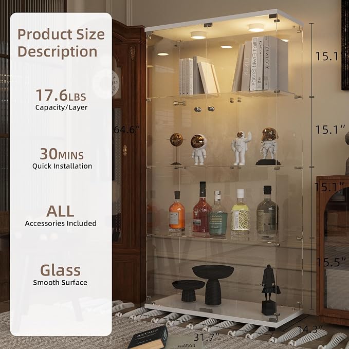 Beauty4U Glass Display Cabinet - Image 2