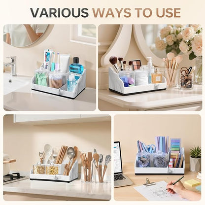 Marble Bathroom Countertop Organizer, Toothbrush Holders - Image 3