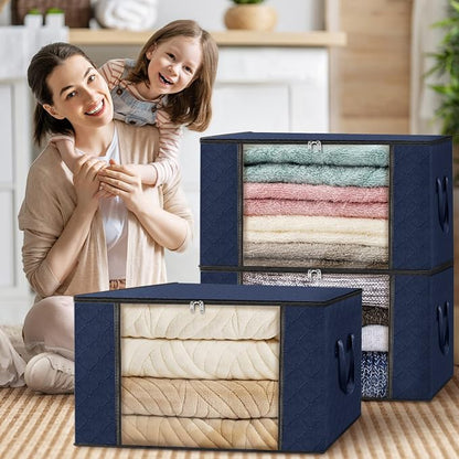 Fab totes Storage Bags, Clothes Blanket Storage Bins Foldable Closet Organizers - Image 7