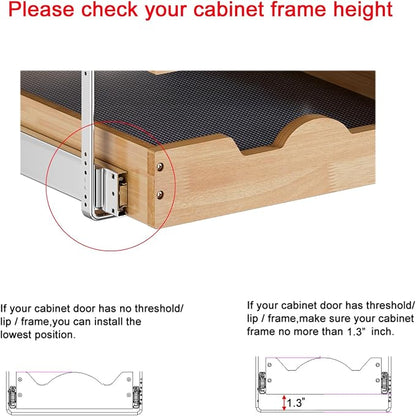DINDON 3 Tier Pull Out Cabinet Organizer 14”W X21”D Slide Out Shelves - Image 6