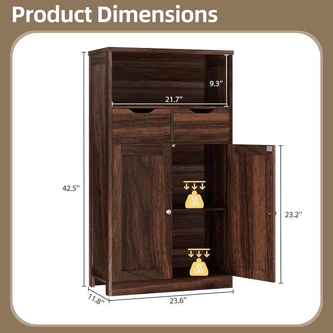 Walsunny Floor Storage Cabinet, Organizer - Image 2