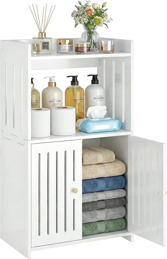 HAYOFAMY 3-Tier Bathroom Storage Cabinet 8.7" D x 14.2" W x 24.8" H | White by HAYOFAMY