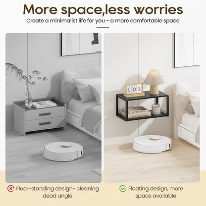 Floating Nightstand, Wood Bedside Shelf Wall Mounted Nightstand - Image 5