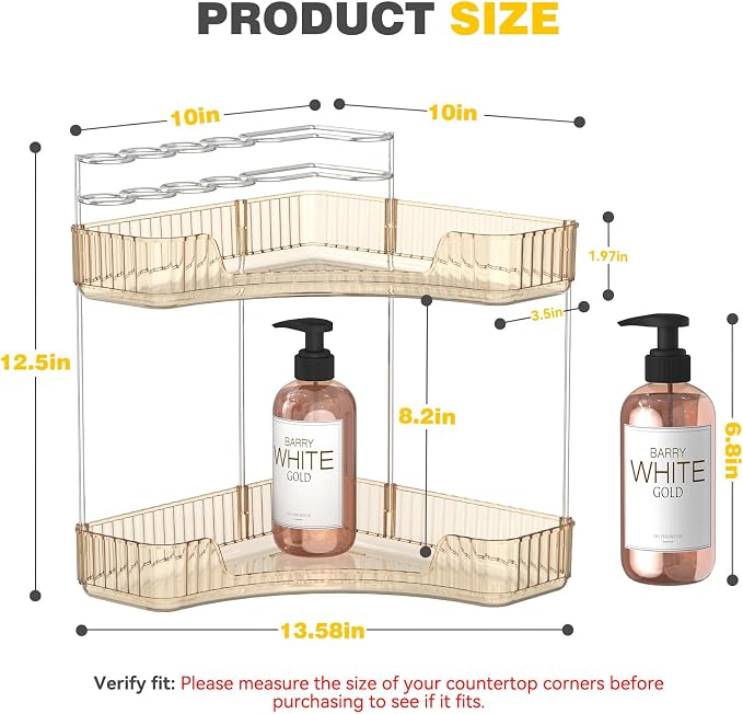 2-Tier Corner Bathroom Counter Organizer - Image 2
