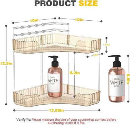 2-Tier Corner Bathroom Counter Organizer - Image 2