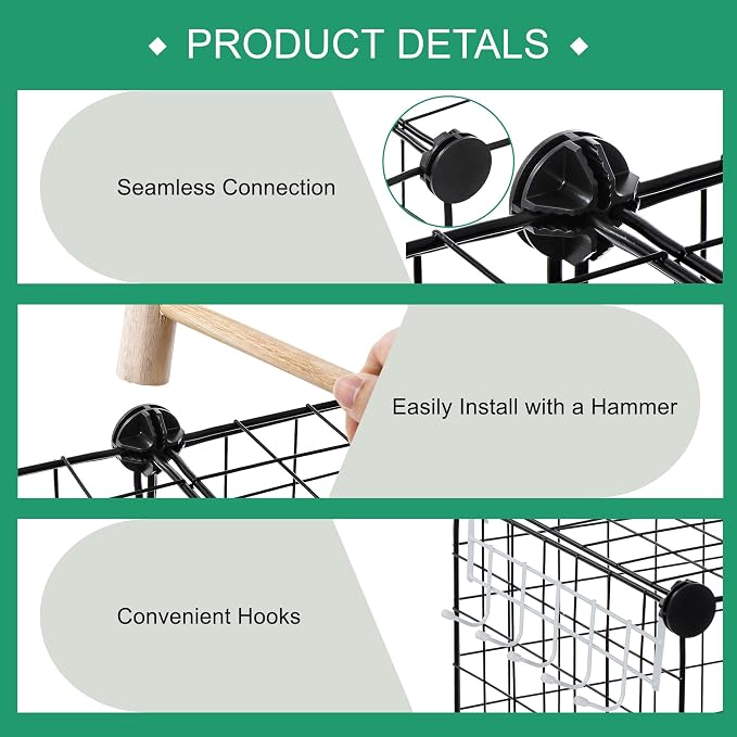 ZENY Cube Storage 12-Cube Metal Wire Storage Shelves Cube Closet Organizer - Image 7
