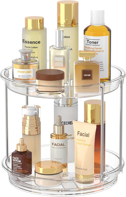360 Rotating Makeup Organizer – 2 Tier Lazy Susan Turntable Organizer, Spinning by Unknown