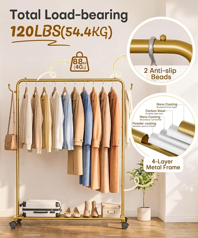 Homde Rolling Clothes Rack - Image 7