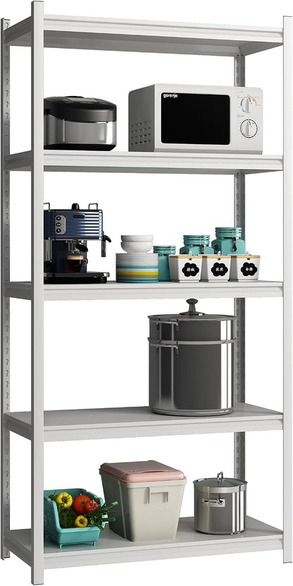 5 Tier Metal Storage Shelves Adjustable Garage Shelving, Heavy Duty Industrial by Elitehouse