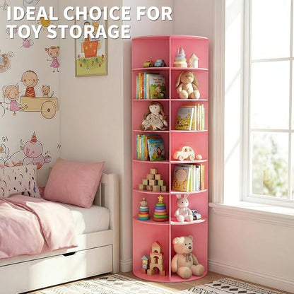 Karl home Pink 7 Tier 360° Rotating Shoe Rack Tower, Spinning Shoe Display | - Image 8