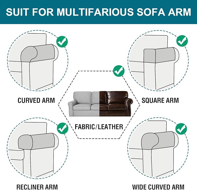 Turquoize 2 Pack Waterproof Armrest Covers - Image 5
