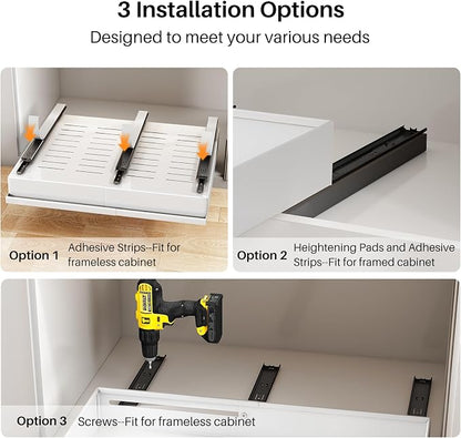 Pull out Cabinet Organizer, Adjustable Full-Extension Adhesive Roll out Shelves - Image 7