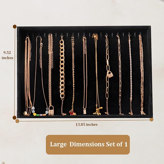 Large Jewelry Organizer for Drawer Insert Velvet Stackable Jewelry Trays for - Image 5