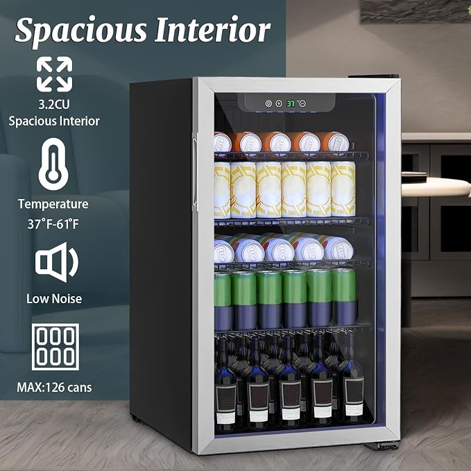 Compact 126 Can/3.2 Cu.Ft Mini Fridge - Image 5