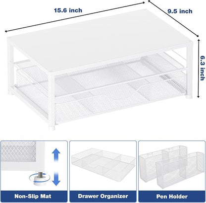 OPNICE Desk Organizers and Accessories, 2-Tier Computer Monitor Stand Riser - Image 3