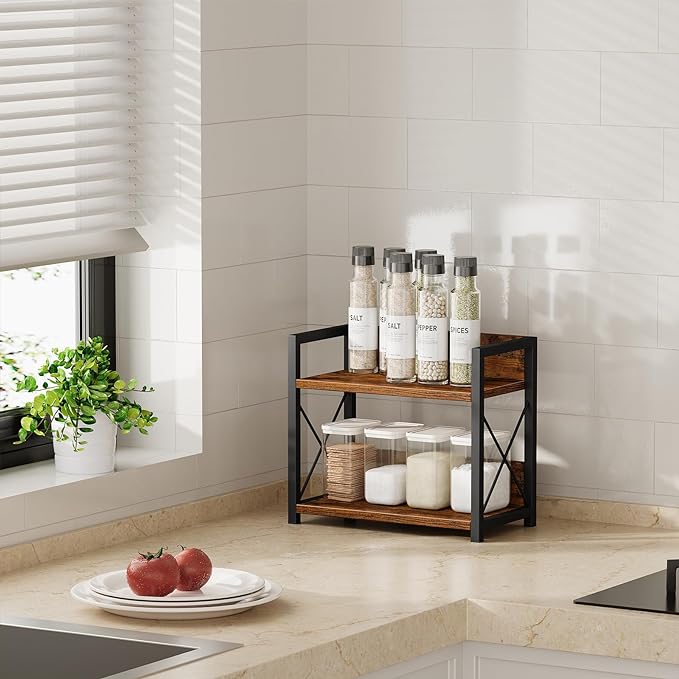 Giikin Countertop Shelf Organizer, 2 Tier Kitchen Spice Rack - Image 3