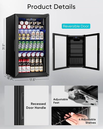 3.2 Cu.Ft Mini Fridge with Glass Door - Image 7