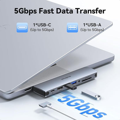 USB C Hub Adapter for MacBook Pro Air 2022 2021 2020 2019 Docking Station for - Image 6