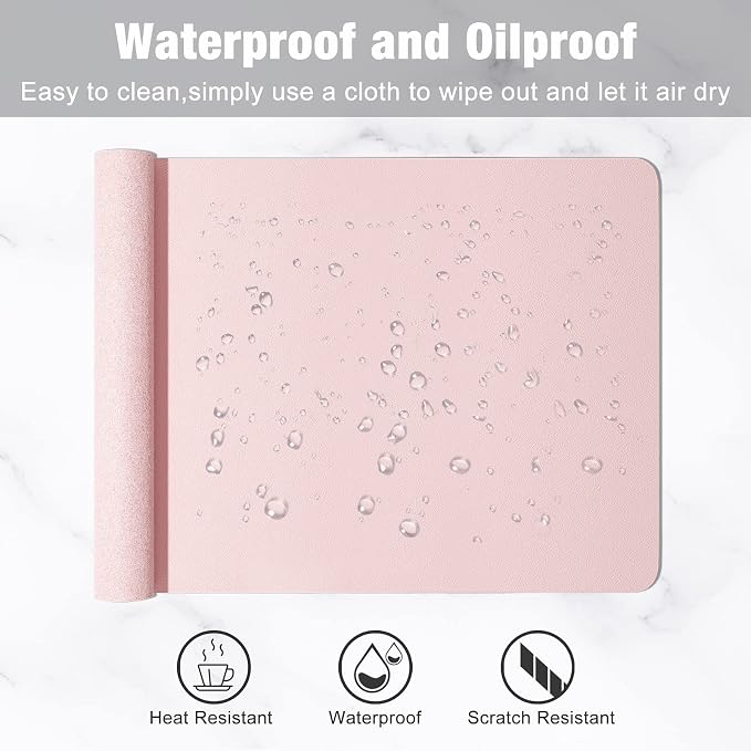 Hsurbtra Desk Pad, 23.6" x 13.8" PU Leather Desk Mat, M Extended Mouse Pad - Image 6