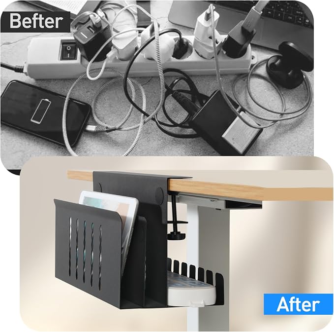 MAXECHO Desk Side Storage, Under Desk Laptop Mount, Table Side Hanging File - Image 6