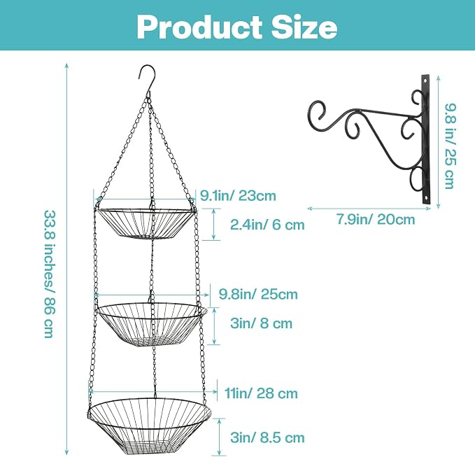 3 Tier Hanging Fruit Basket - Image 2