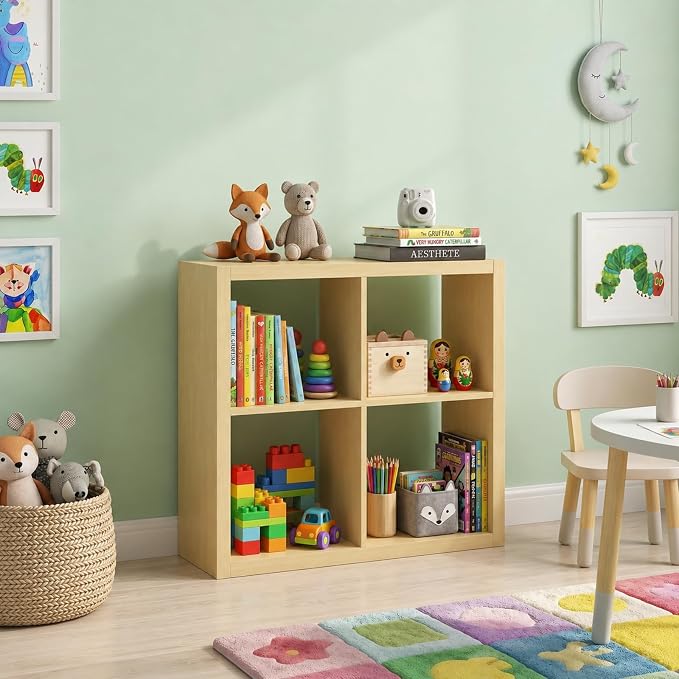 CTESNE【Wooden 4 Cube Storage Organizer Shelf - Image 9