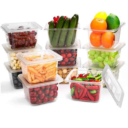 VOISEN 12 Pack Plastic Food Pan by VOISEN