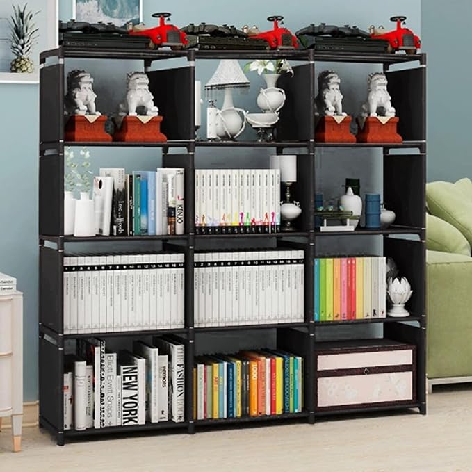 12 Cube Storage Organizer Book Shelves, DIY Open Stackable Bookshelf, Extra - Image 7