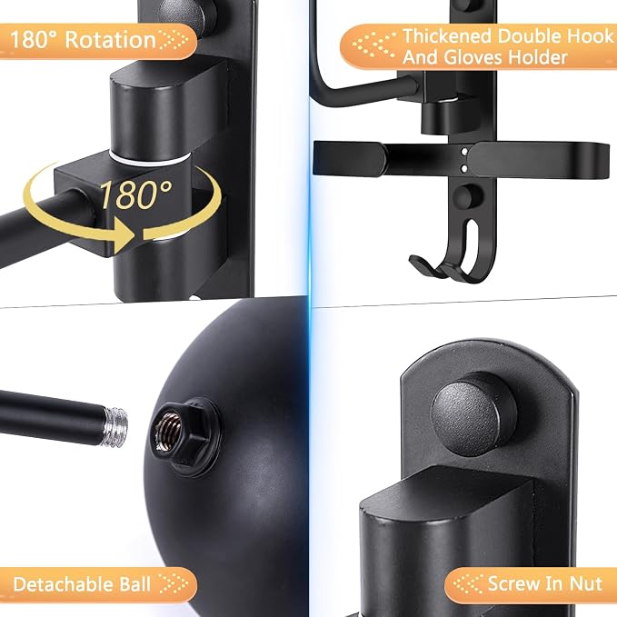 Kikerike Motorcycle Helmet Rack Wall Mount 180 Degree Rotation Metal Bike - Image 3
