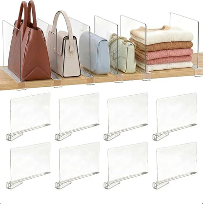 Acrylic Shelf Dividers, 8 Pack Clear Closet Shelf Organizer, Slide-On Vertical by Unknown
