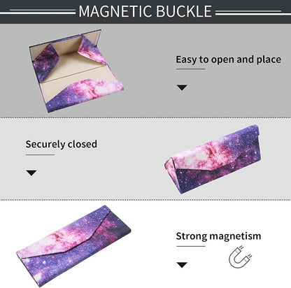 Foldable Glasses Case, Magnetic PU Leahter Sunglasses Case, Cute Hard Shell - Image 5