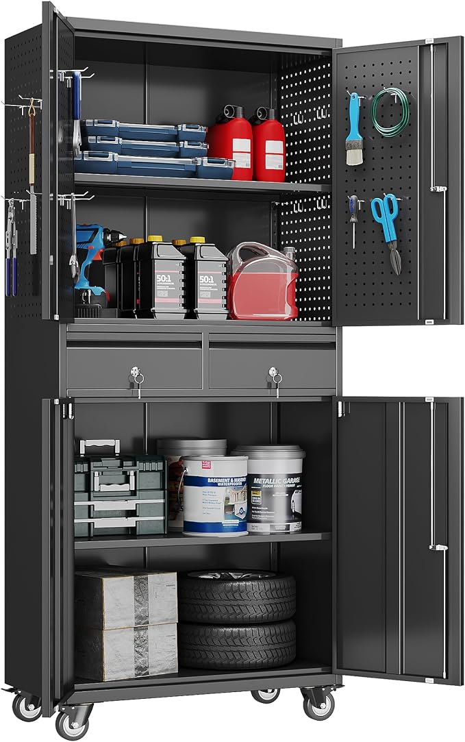 71''H Metal Garage Storage Cabinet by METALYEYE
