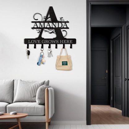 Personalized Key Holder for Wall, Custom Name Key Hooks for Wall Organizer - Image 2