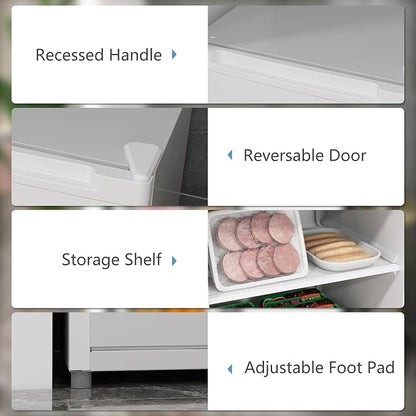 HOMCOM Mini Freezer Countertop, 3 Cu.Ft Compact Upright Freezer - Image 3