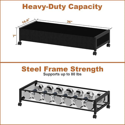 Fokyfok 2 Pack Under the Bed Storage Containers, 36 inch Long Underbed Storage - Image 3