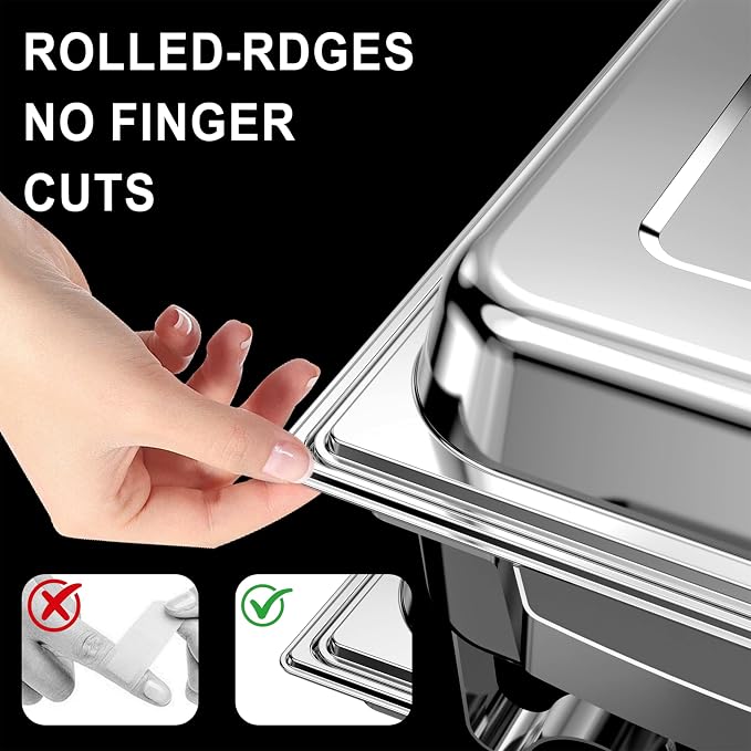 Chafing Dishes for Buffet 4 Pack, 11QT Stainless Steel Food Warmers for Parties - Image 3